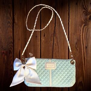 Betsey Johnson Mint Green and Ivory Bow Quilted Crossbody Bag